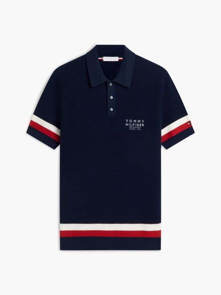 Blue Tricou Polo Signature Cu Croiala Normala  Barbati