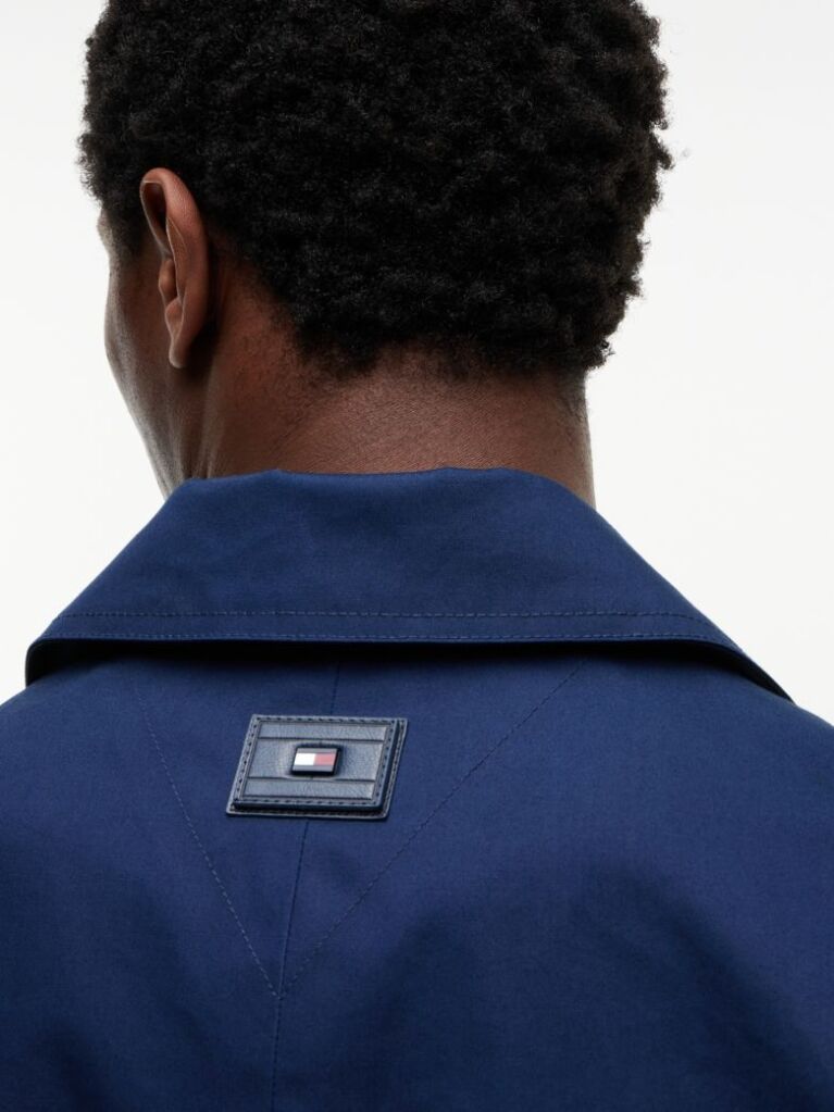 Blue New York Label Relaxed Car Coat  Men