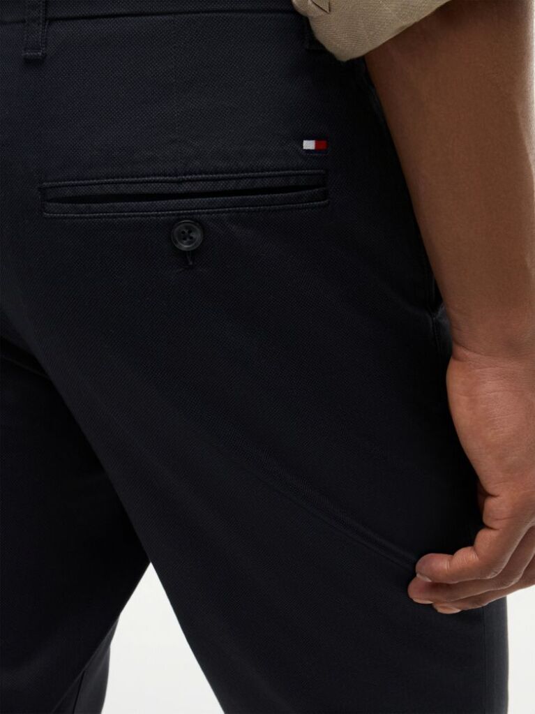 Blue Bleecker Slim Printed Structured Chinos  Men