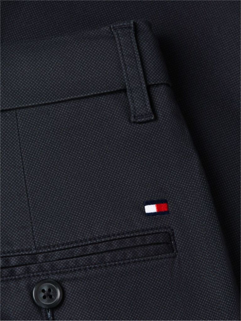 Blue Bleecker Slim Printed Structured Chinos  Men