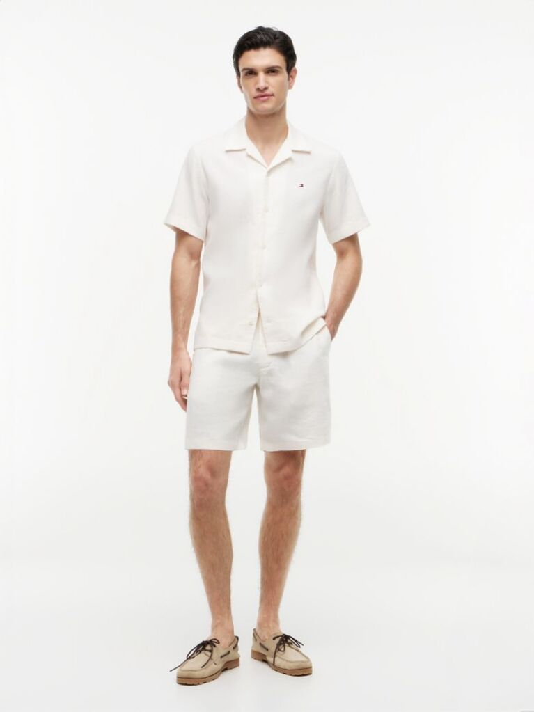 Bej Dover Pantaloni Scurti Chino Din Amestec De In 8"  Barbati