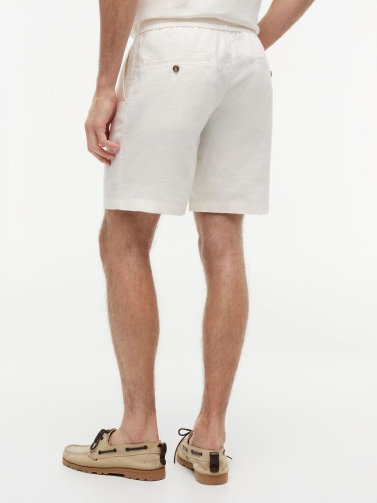 Bej Dover Pantaloni Scurti Chino Din Amestec De In 8"  Barbati
