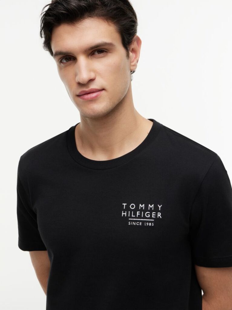 Black Wavy Flag Back Graphic Jersey T-Shirt  Men