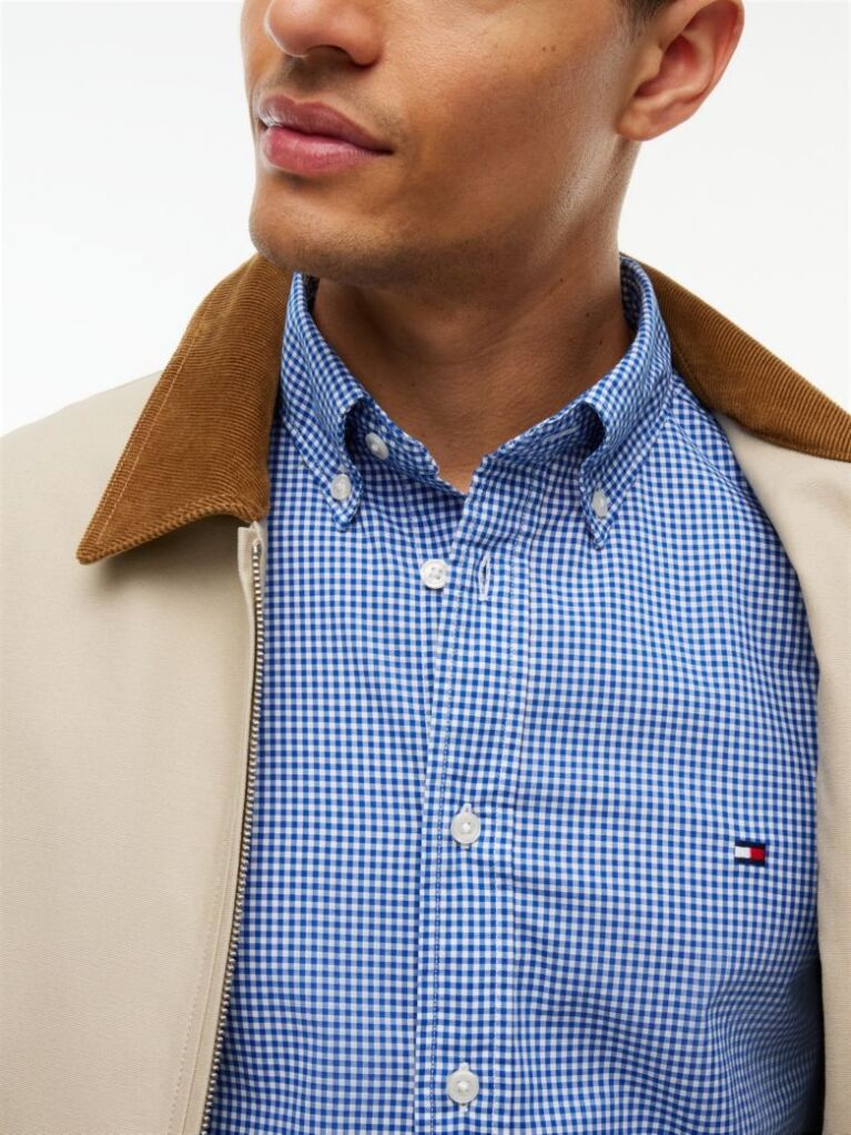 Blue Camasa Gingham Flex Cu Croiala Regular  Barbati