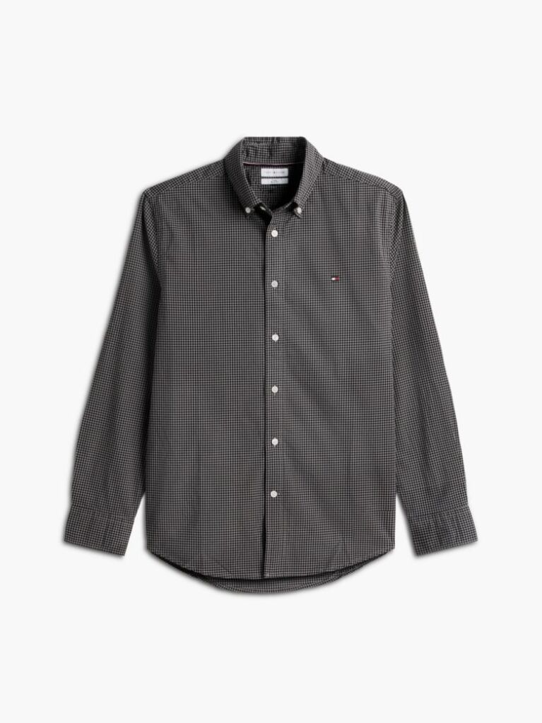 Gri Camasa Gingham Flex Cu Croiala Regular  Barbati