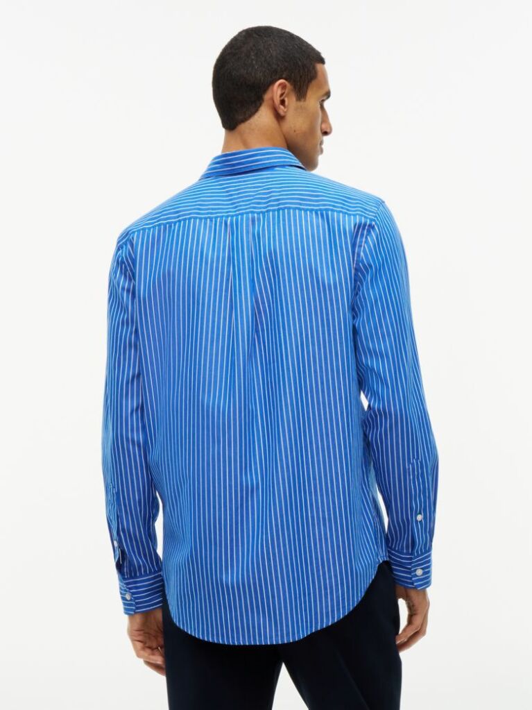 Blue Camasa In Dungi Flex Cu Croiala Regular  Barbati