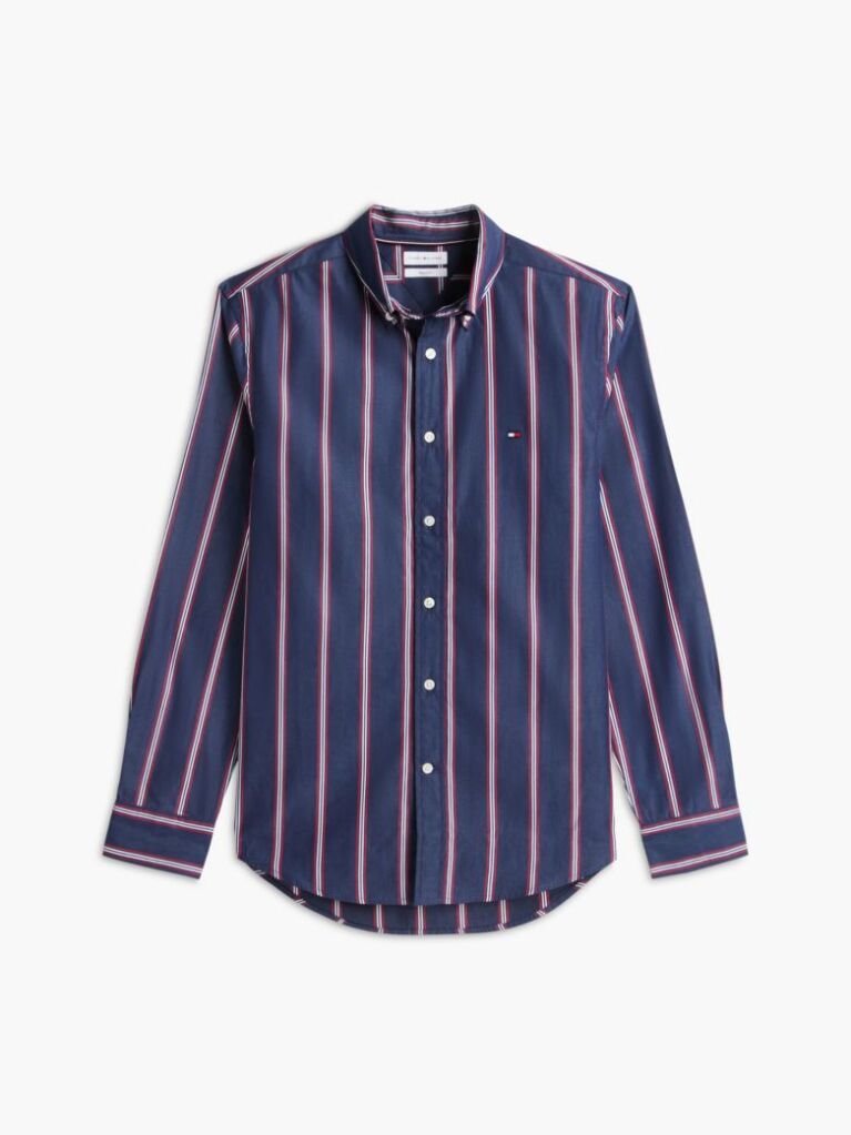 Multi Camasa Flex Din Poplin Cu Dungi Si Croiala Regular  Barbati
