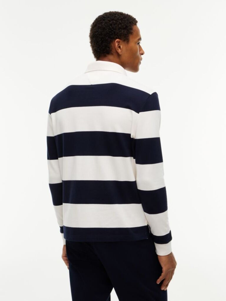 Multi Rugby Stripe Long Sleeve Polo Shirt  Men