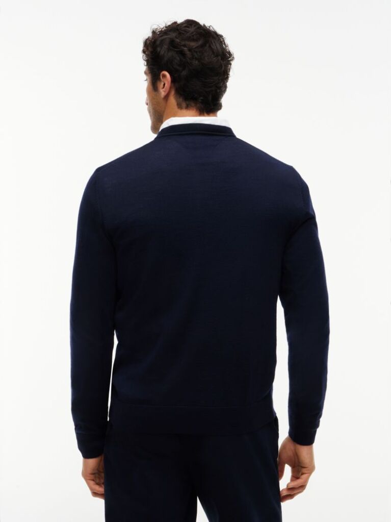 Blue Pulover New York Label Din Lana Pura  Barbati
