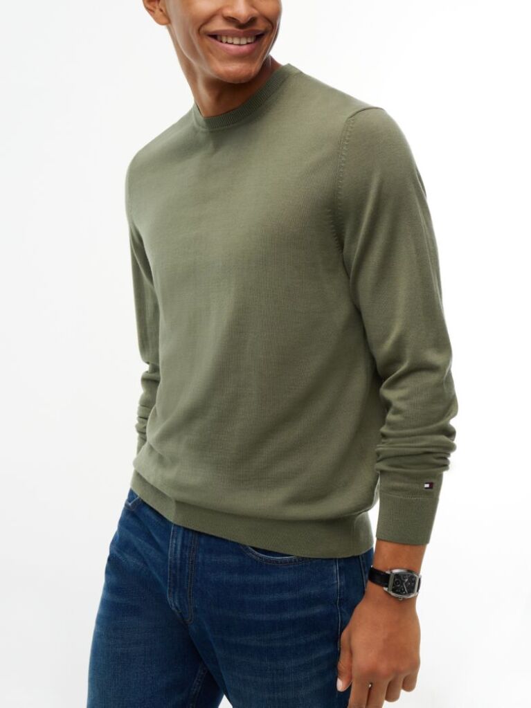 Verde Pulover New York Label Din Lana Pura  Barbati