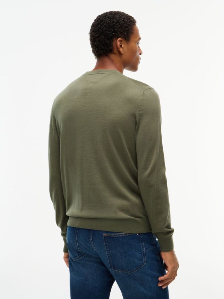 Verde Pulover New York Label Din Lana Pura  Barbati