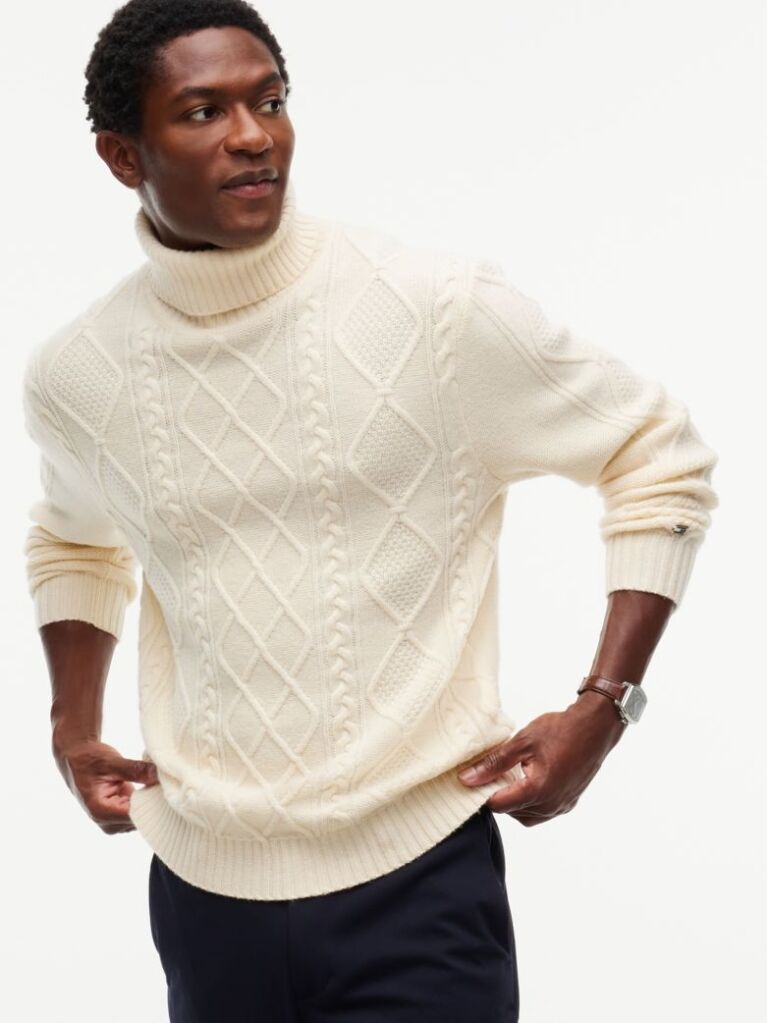 Beige New York Label Wool Blend Jumper With Cashmere  Men
