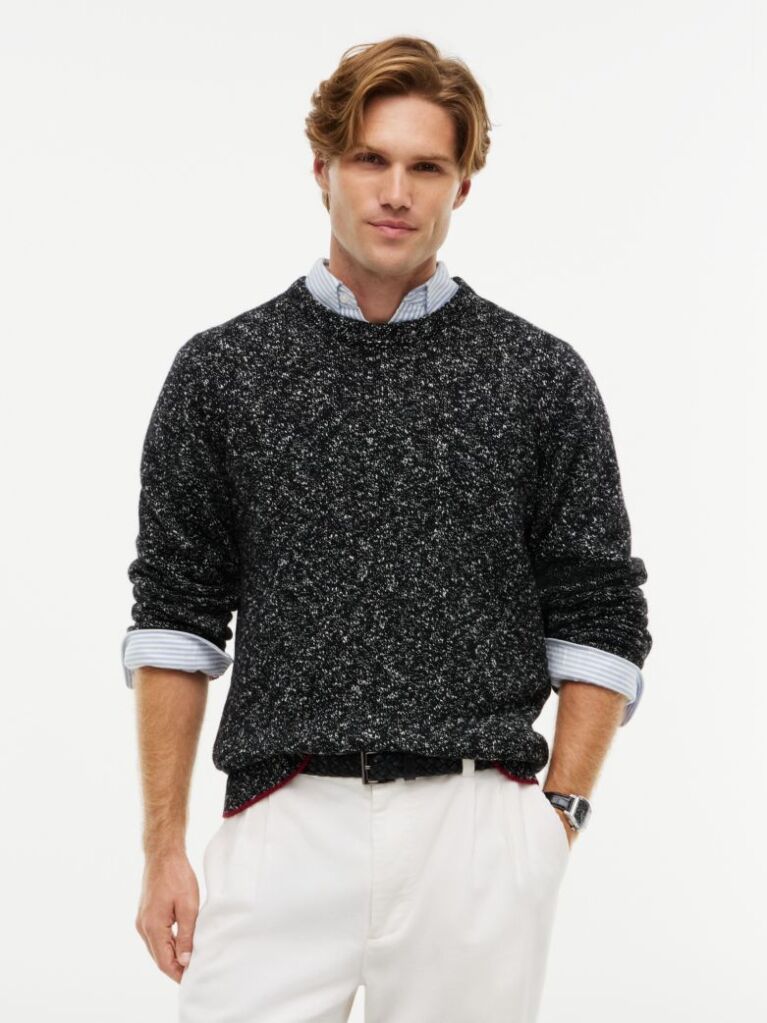 Blue New York Label Wool Blend Relaxed Jumper  Men