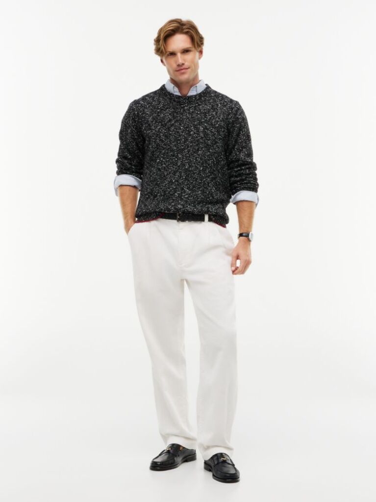 Blue New York Label Wool Blend Relaxed Jumper  Men