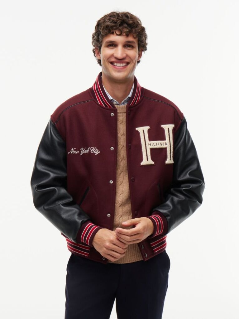 Multi Wool Blend Varsity Jacket With Cashmere  Men