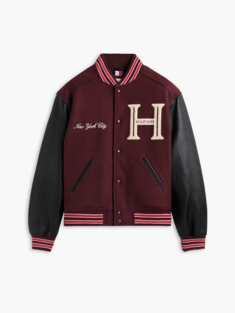 Multi Wool Blend Varsity Jacket With Cashmere  Men