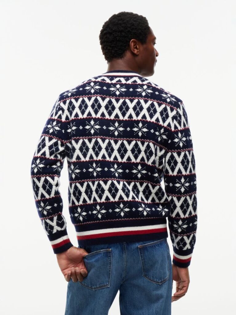 Multi Pulover Fair Isle Din Amestec De Lana   Barbati