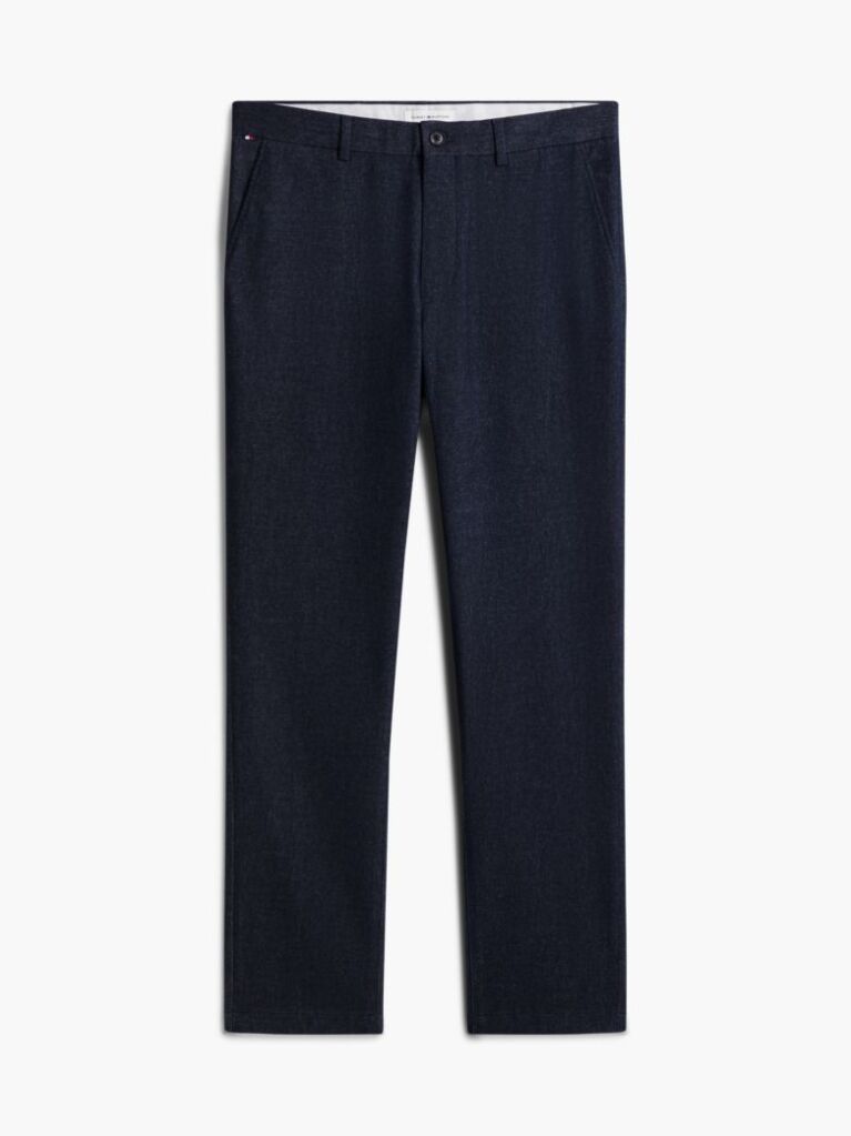 Blue Pantaloni Chinos Denton Cu Croiala Dreapta  Barbati