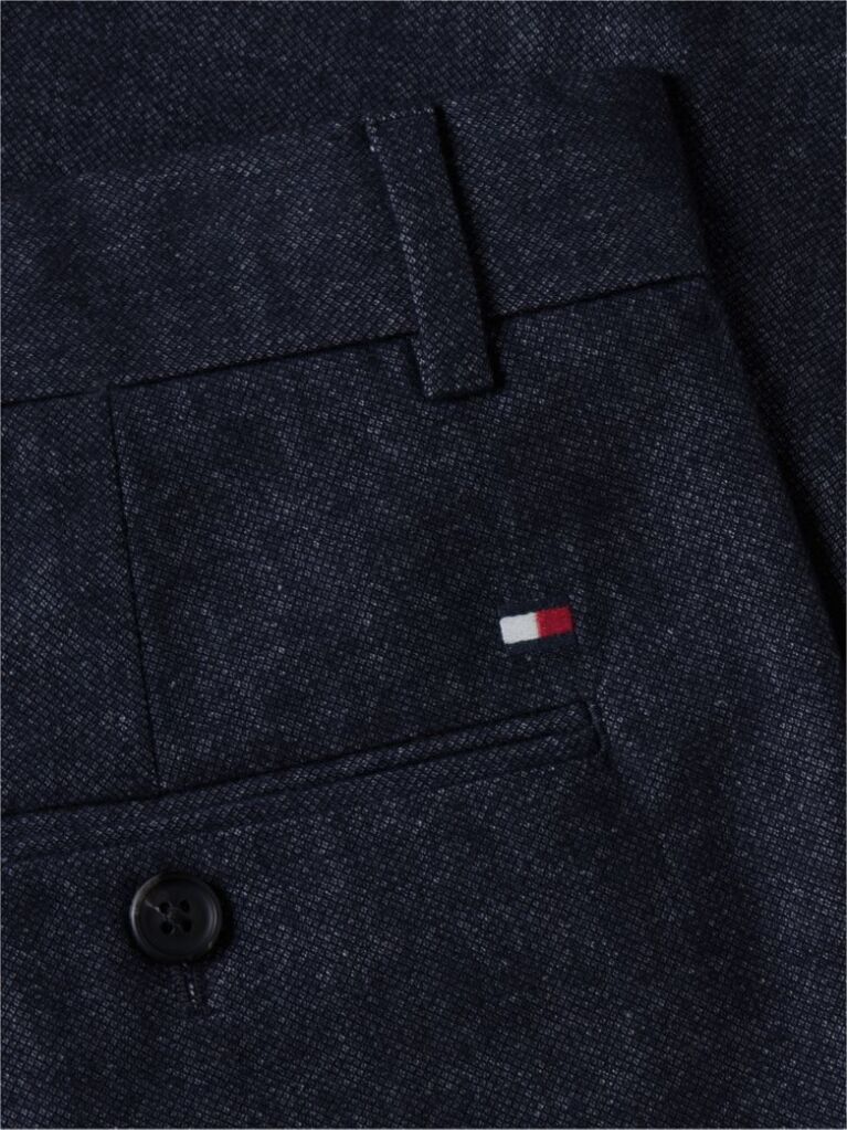 Blue Pantaloni Chinos Denton Cu Croiala Dreapta  Barbati