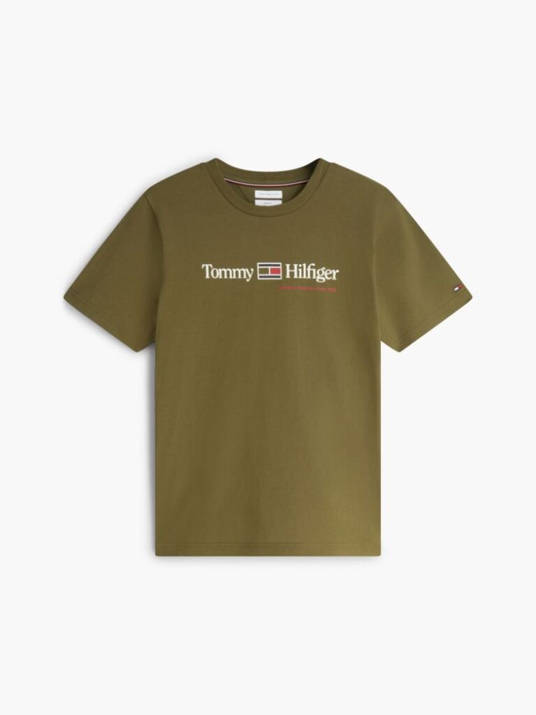Verde T-Shirt Din Jerseu Cu Logo Si Guler Rotund  Barbati