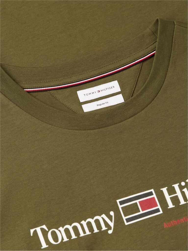 Verde T-Shirt Din Jerseu Cu Logo Si Guler Rotund  Barbati