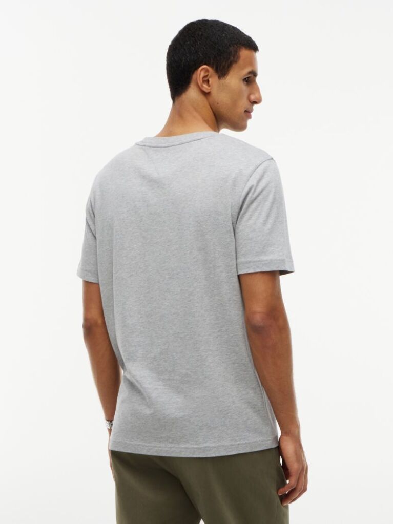 Grey Contrast Logo Crew Neck Jersey T-Shirt  Men