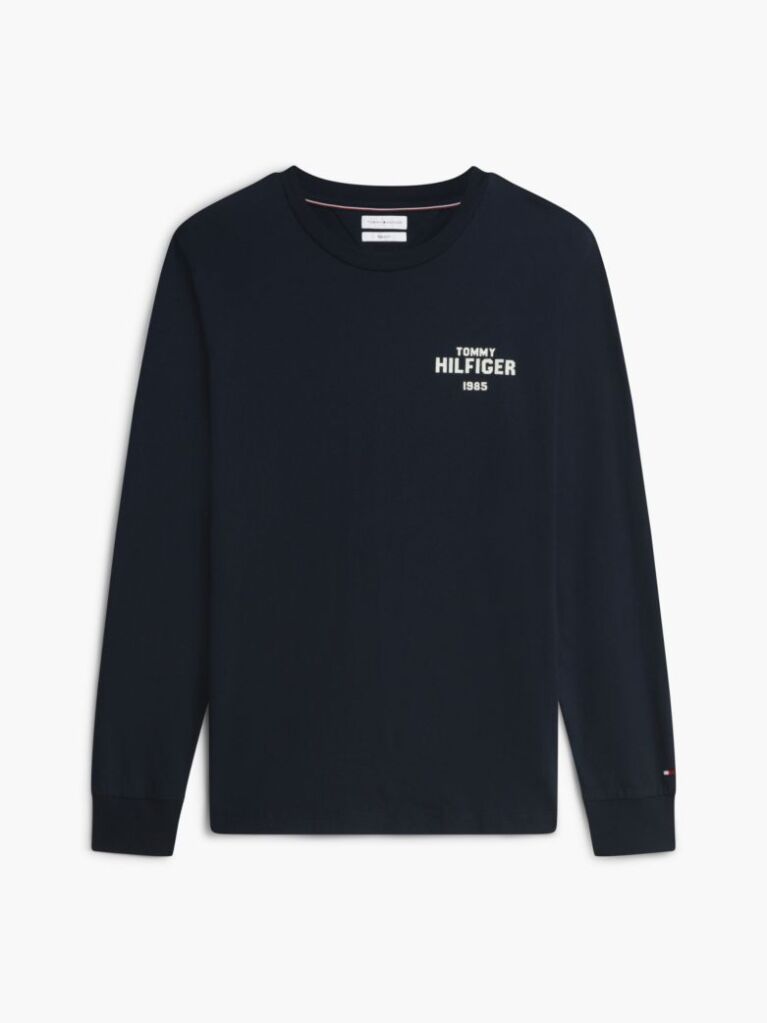 Blue T-Shirt Cu Maneca Lunga Si 1985 Graphic  Barbati