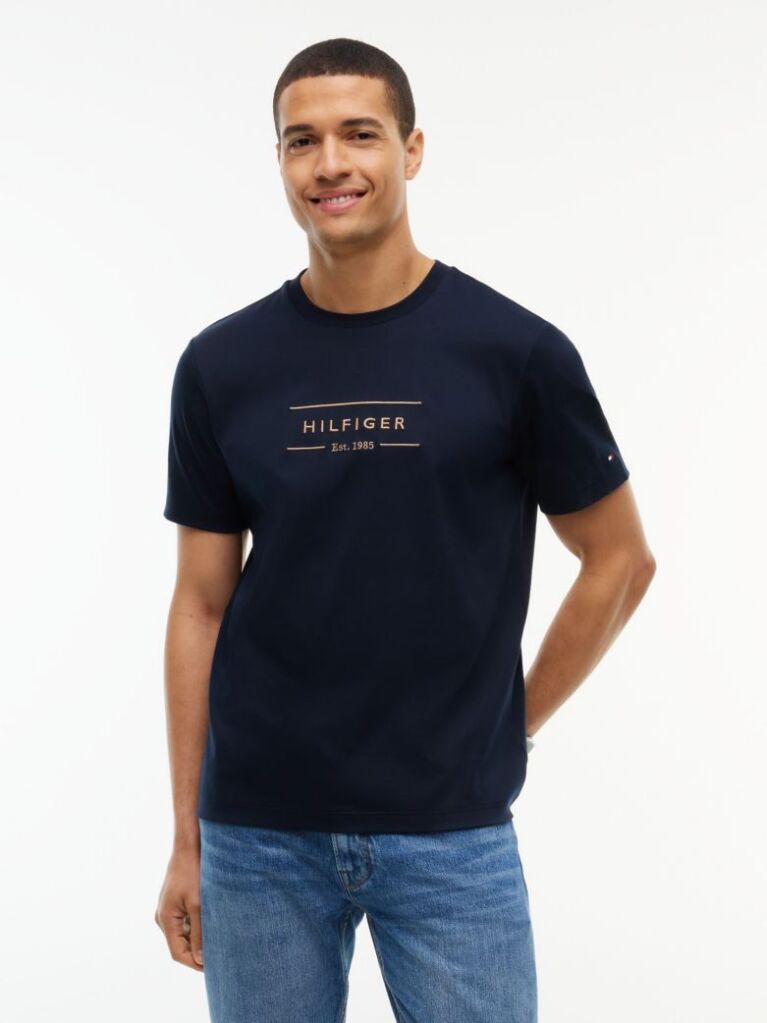 Blue T-Shirt Tricotat Cu Logo  Barbati