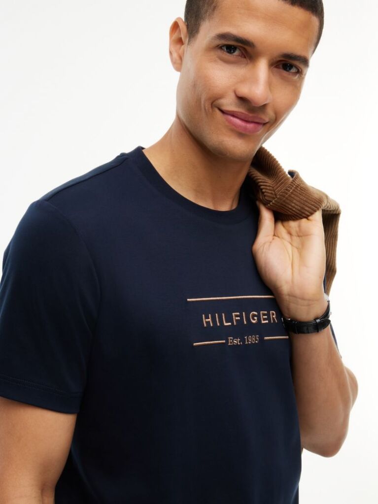 Blue T-Shirt Tricotat Cu Logo  Barbati