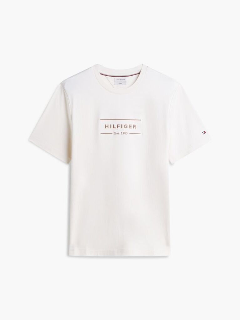 Bej T-Shirt Tricotat Cu Logo  Barbati