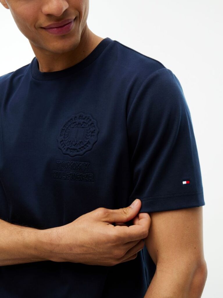 Blue T-Shirt Tricotat Cu Logo  Barbati