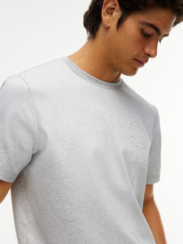 Gri T-Shirt Tricotat Cu Logo  Barbati