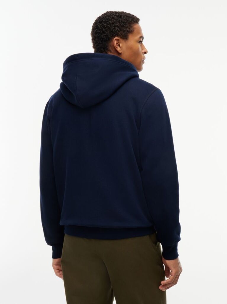 Blue Hanorac Cu Fleece Steag Brodat Si Fermoar  Barbati