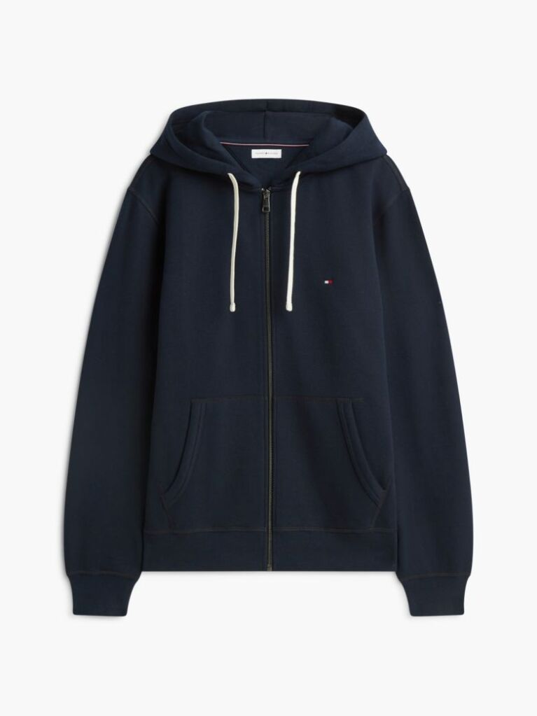 Blue Hanorac Cu Fleece Steag Brodat Si Fermoar  Barbati