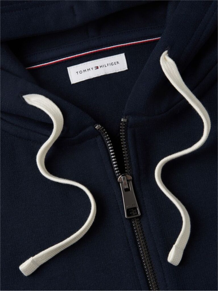 Blue Hanorac Cu Fleece Steag Brodat Si Fermoar  Barbati