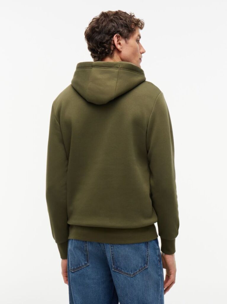 Green Logo Fleece Drawstring Hoody  Men