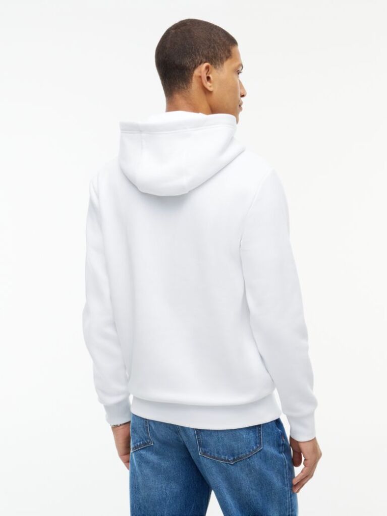 Alb Hanorac Cu Fleece Logo Si Cordon  Barbati