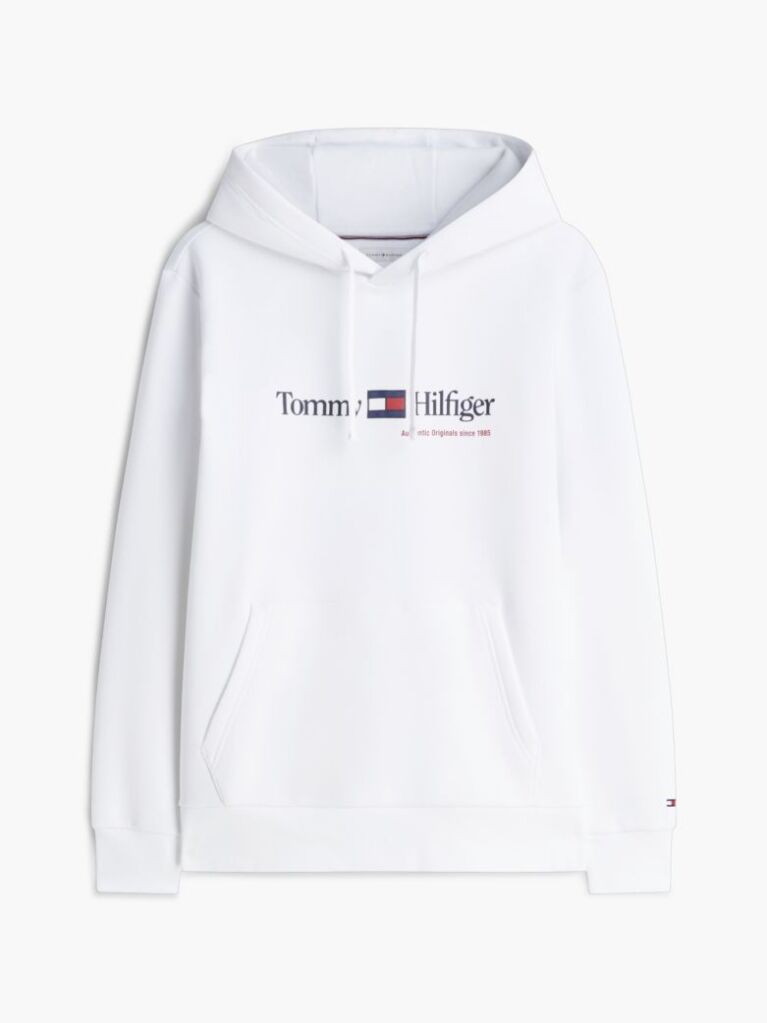 Alb Hanorac Cu Fleece Logo Si Cordon  Barbati