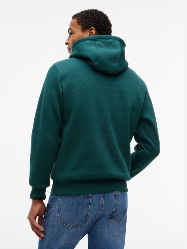 Verde Hanorac Cu Fleece Si Logo Brodat  Barbati