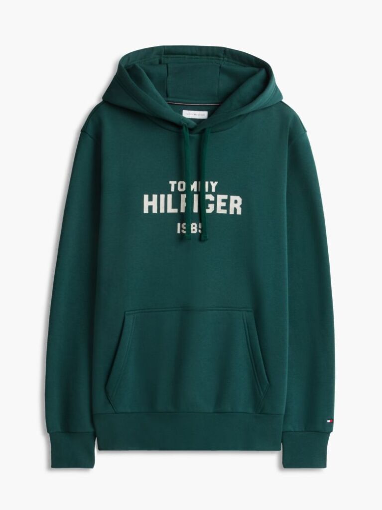 Verde Hanorac Cu Fleece Si Logo Brodat  Barbati