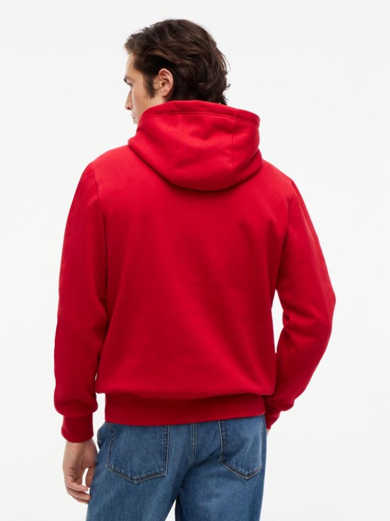 Rosu Hanorac Cu Fleece Si Logo Brodat  Barbati