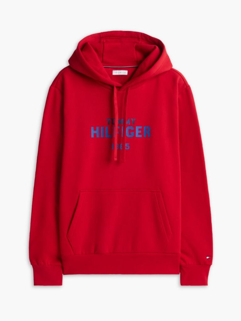 Rosu Hanorac Cu Fleece Si Logo Brodat  Barbati