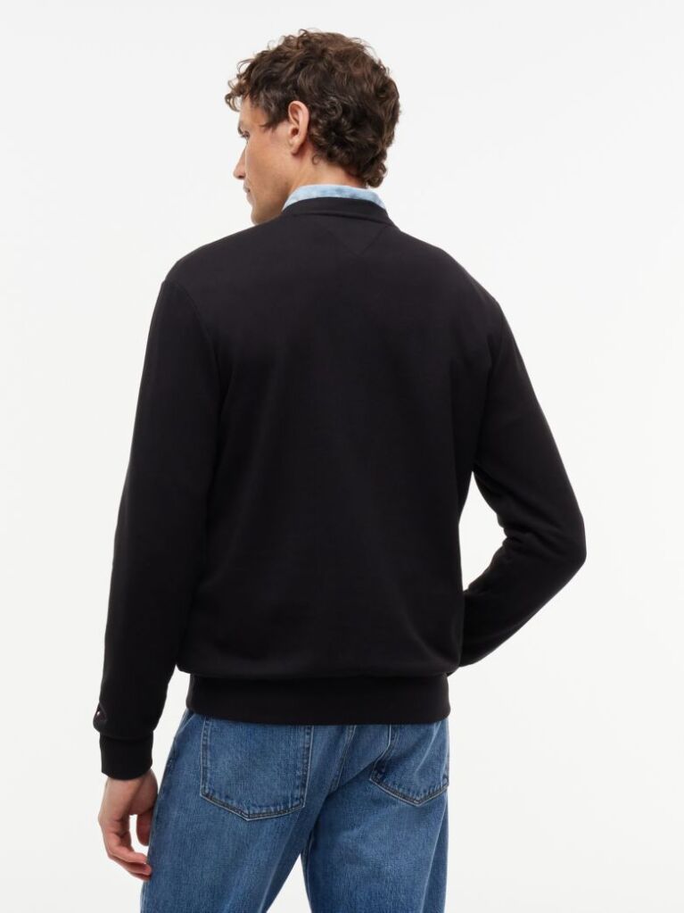 Negru Bluza De Trening Din Terry Cu Guler Rotund Si Logo 1985  Barbati