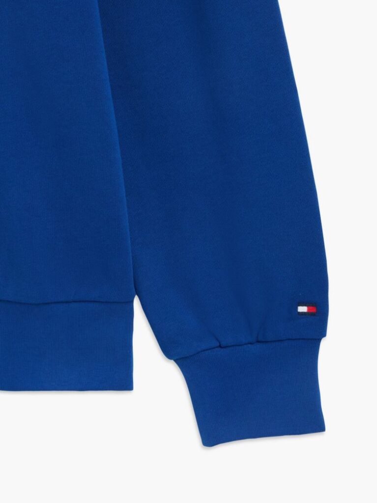 Blue Bluza De Trening Din Terry Cu Guler Rotund Si Logo 1985  Barbati