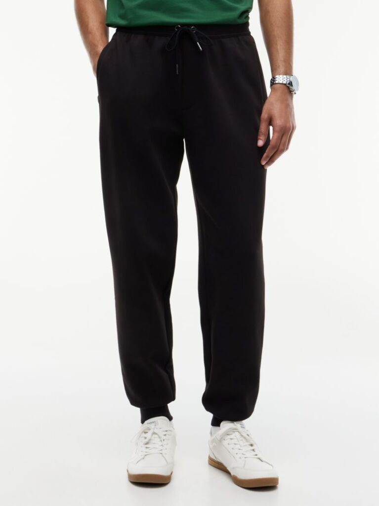 Black Intechno Knit Cuffed Joggers  Men