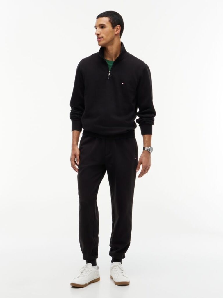 Black Intechno Knit Cuffed Joggers  Men