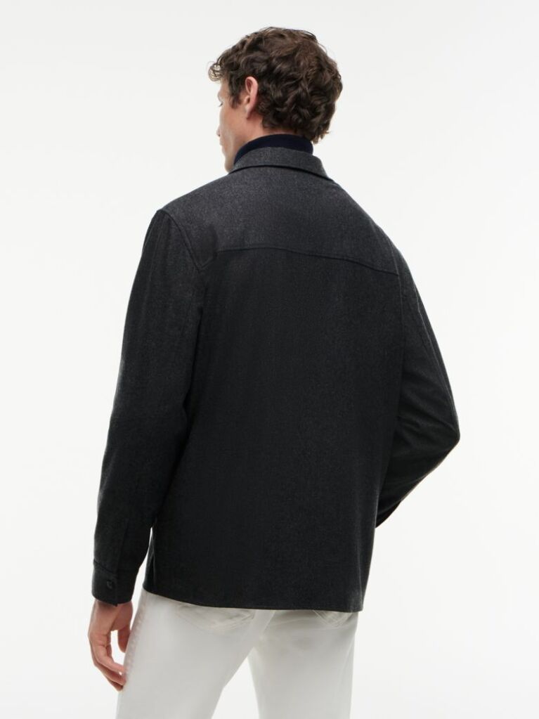 Grey New York Label Regular Fit Flannel Overshirt  Men