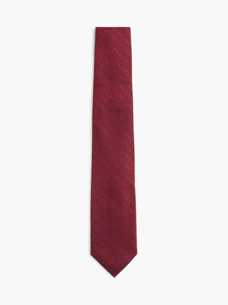 Rosu Cravata New York Label Din Matase Jacquard  Barbati