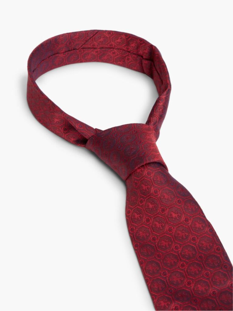 Rosu Cravata New York Label Din Matase Jacquard  Barbati