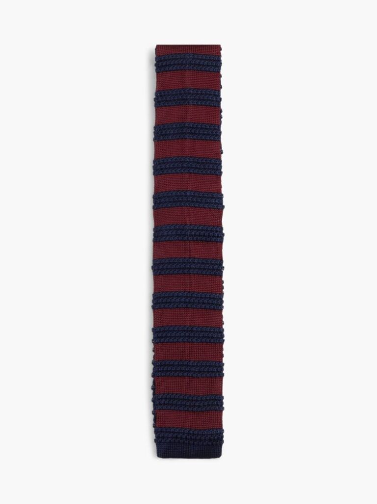 Red New York Label Pure Silk Knit Tie  Men